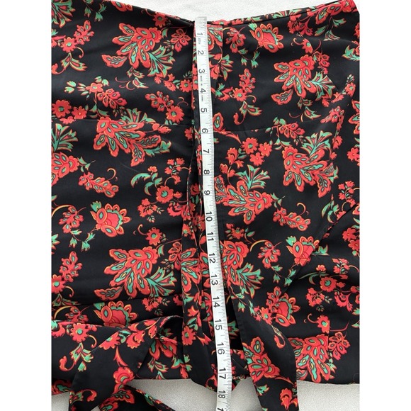 Sag Harbor‎ Womens Wrap Dress Black Red Floral Pointed Collar Size 12 Tall 0304 - Picture 10 of 12